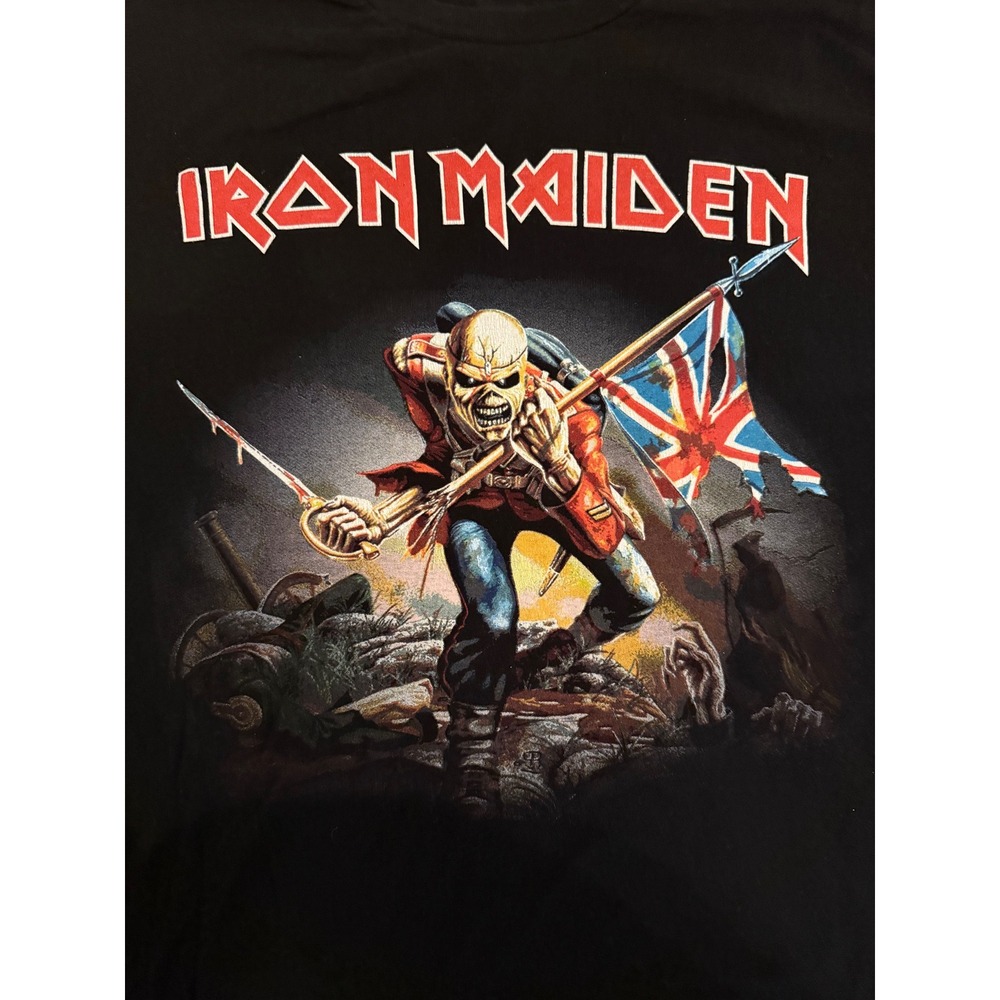 Iron Maiden The Trooper Graphic T-Shirt Black Mens XL Rock Band Tee - Picture 2 of 5